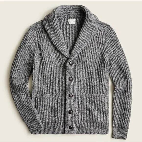 J.Crew RUGGED MERINO WOOL SHAWL-COLLAR CARDIGAN SWEATER